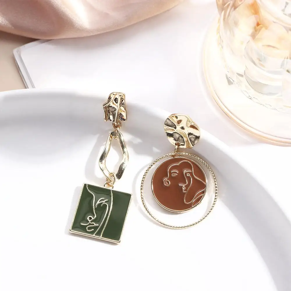 Statement For Women Abstract Face Punk Exaggerated Square Party Jewelry Dangle Earrings Stud Earrings Fashion  Accessories