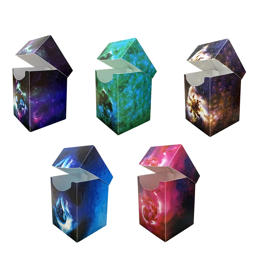 Opbergdoos voor ruilkaarten Geschikt voor meer dan 100 enkele kaarten BASIC LANDS Box Moeras/berg/bos/plains/Island Deck Case voor MTG/PKM/YGO