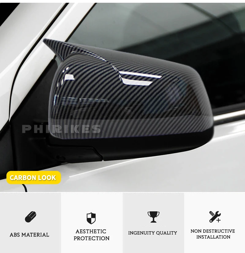 Chrome Side Mirror Cover Trim For 2008-2020 Mitsubishi Lancer - 2 Piece Set (Left & Right)