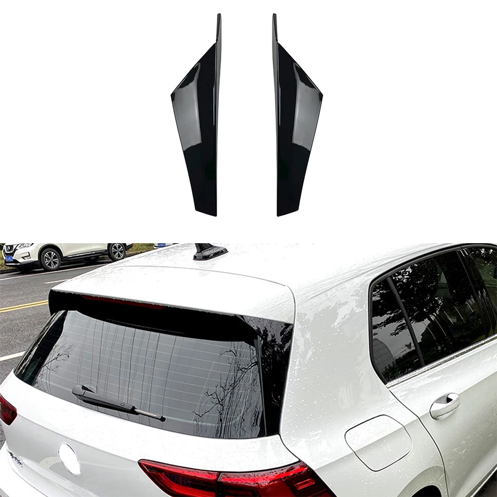 Rear Window Spoiler Side Wing Cover Splitters ABS Glossy Black Body Kit For Volkswagen Golf 8 MK8 2020 2021 2022