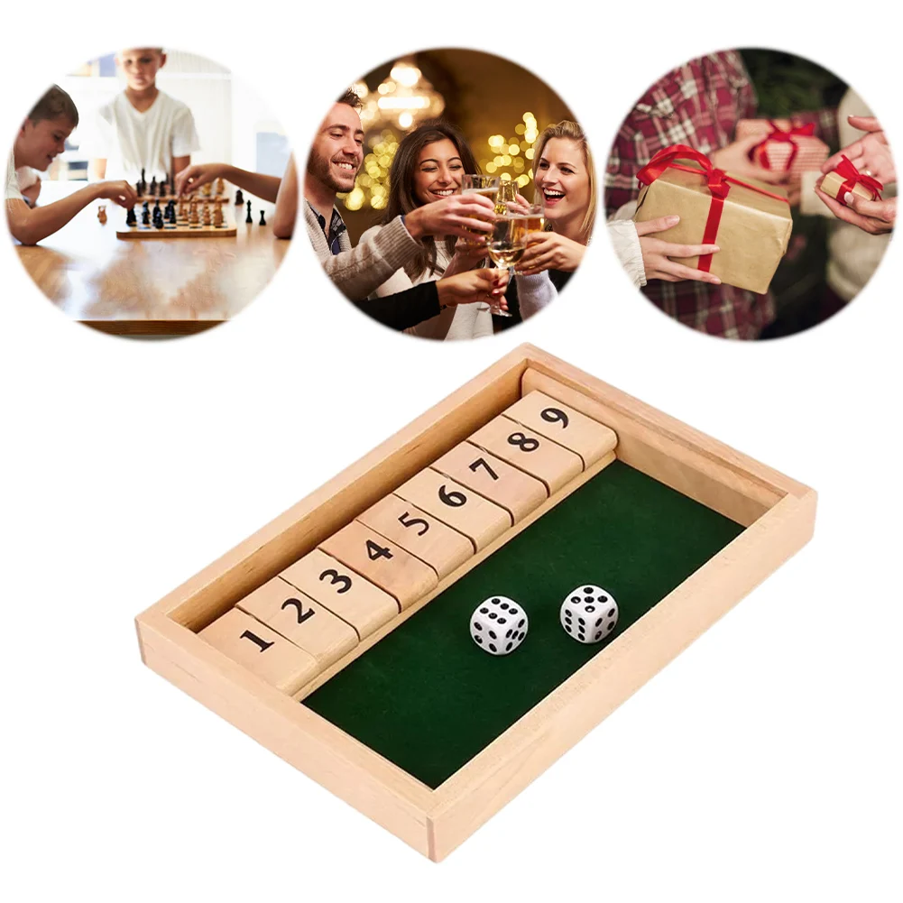 

Деревянная настольная игра Shut The Box Game для 4-го игроков Семейная настольная игра Домашняя настольная игра Паб-бар Праздничные принадлежности Семейные развлечения