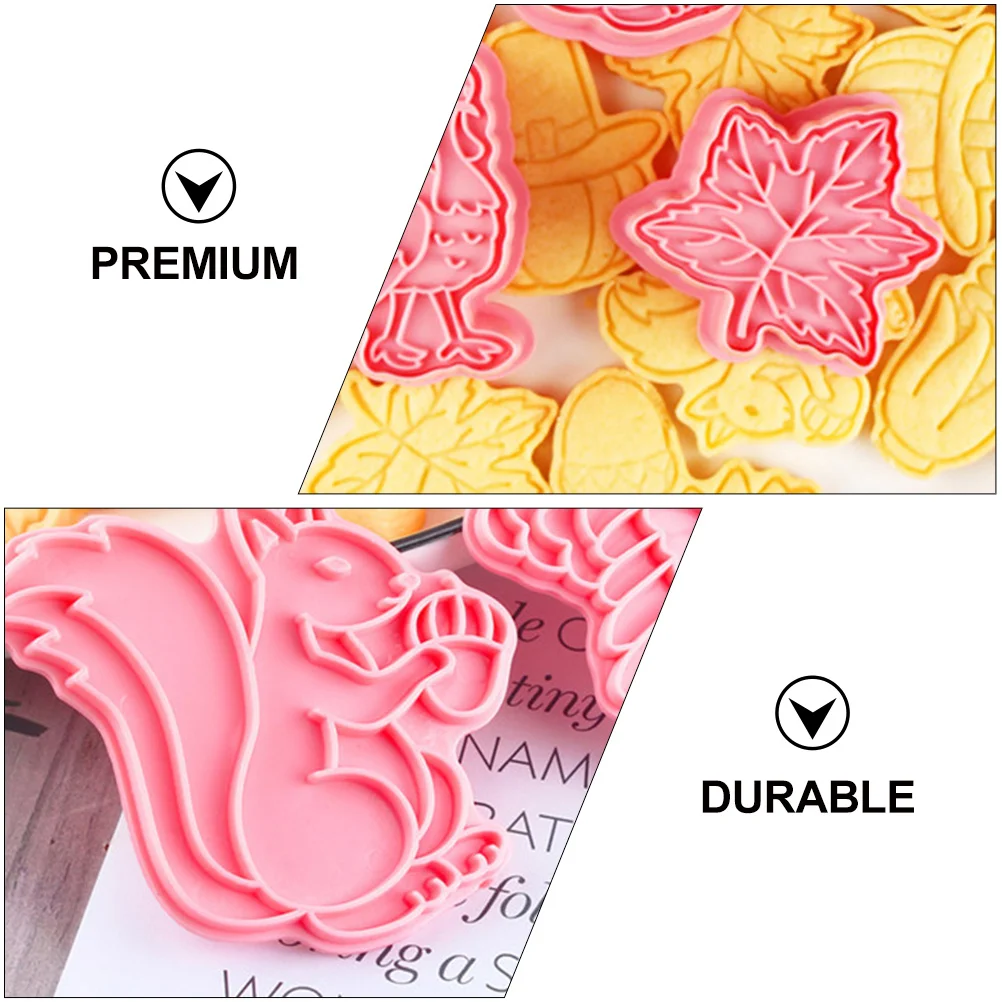 

6Pcs DIY Cookie Molds Thanksgiving Day Baking Molds Pink Easy to Clean PP Material for Home Use Baking Tools