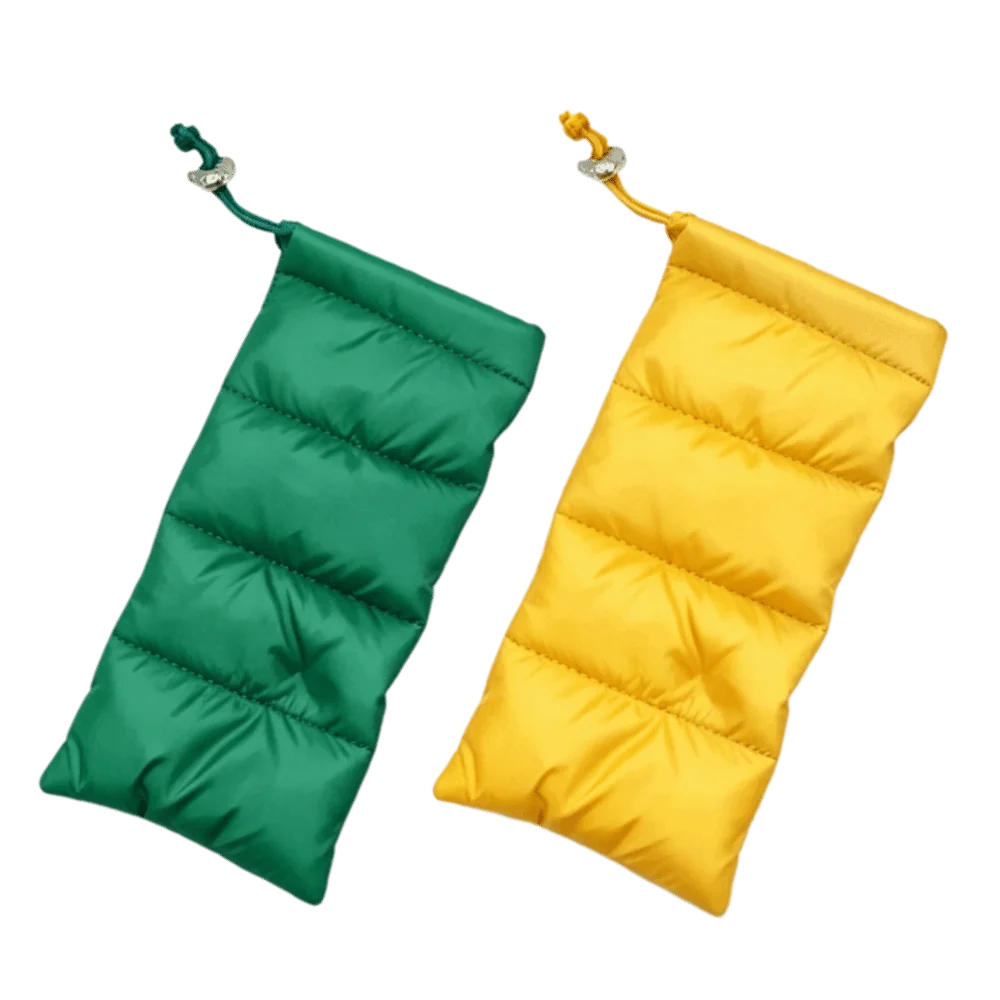 Down Jacket Quilted Padded Eyeglass Case Drawstring Soft Spectacle Case Shockproof Lightweight Sunglasses Storage Bag Outdoor