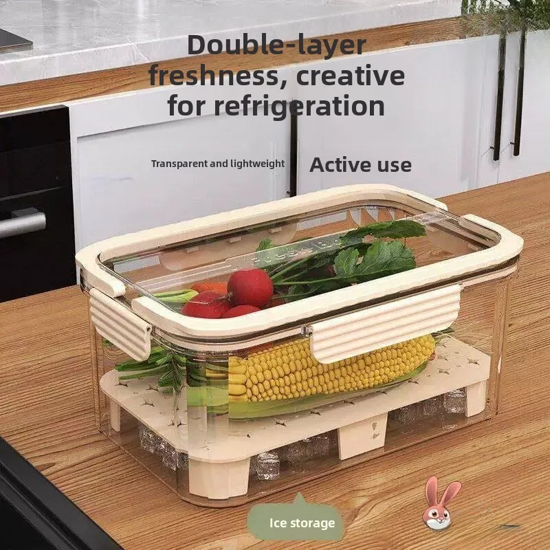 Large Capacity Portable Handheld Food Storage Box Picnic Outdoor Beverage Fruit Preservation Case with Lid Outdoor Activities