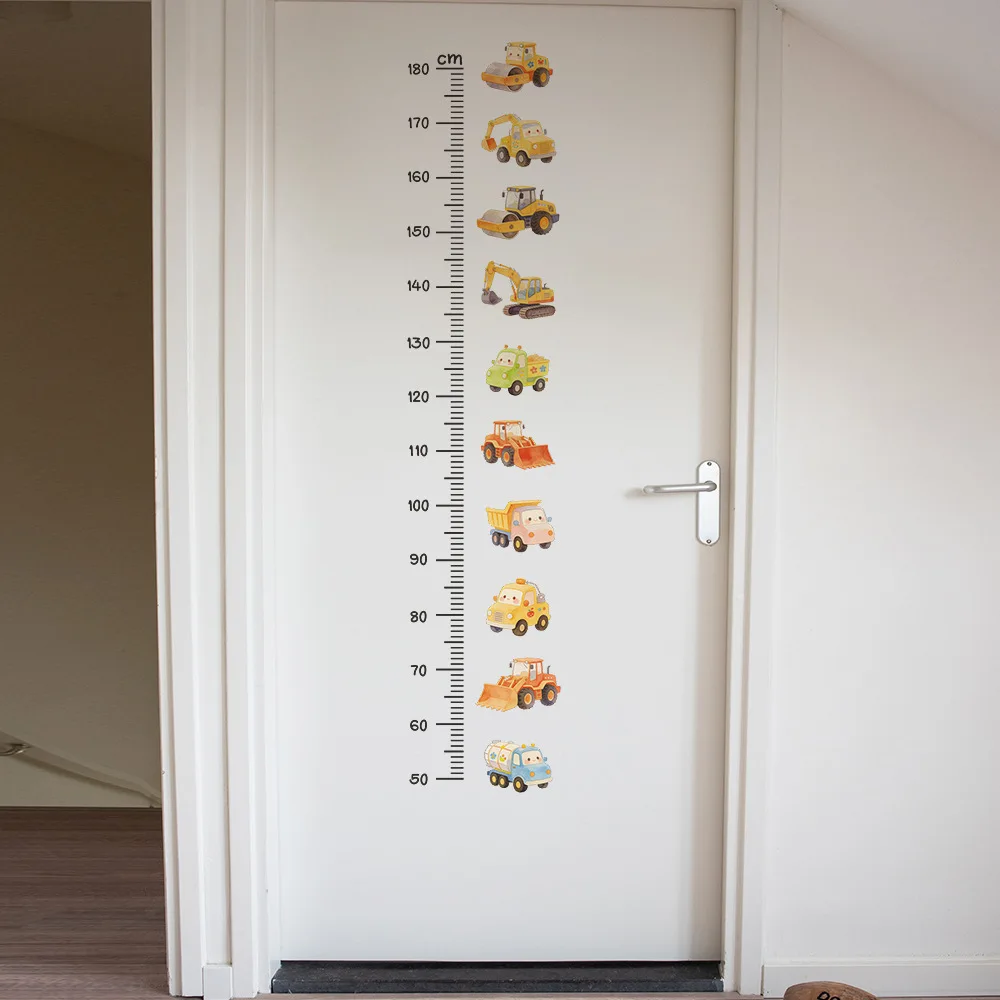 Cartoon car height stickers for children's bedroom and study room home wall decoration wall stickers