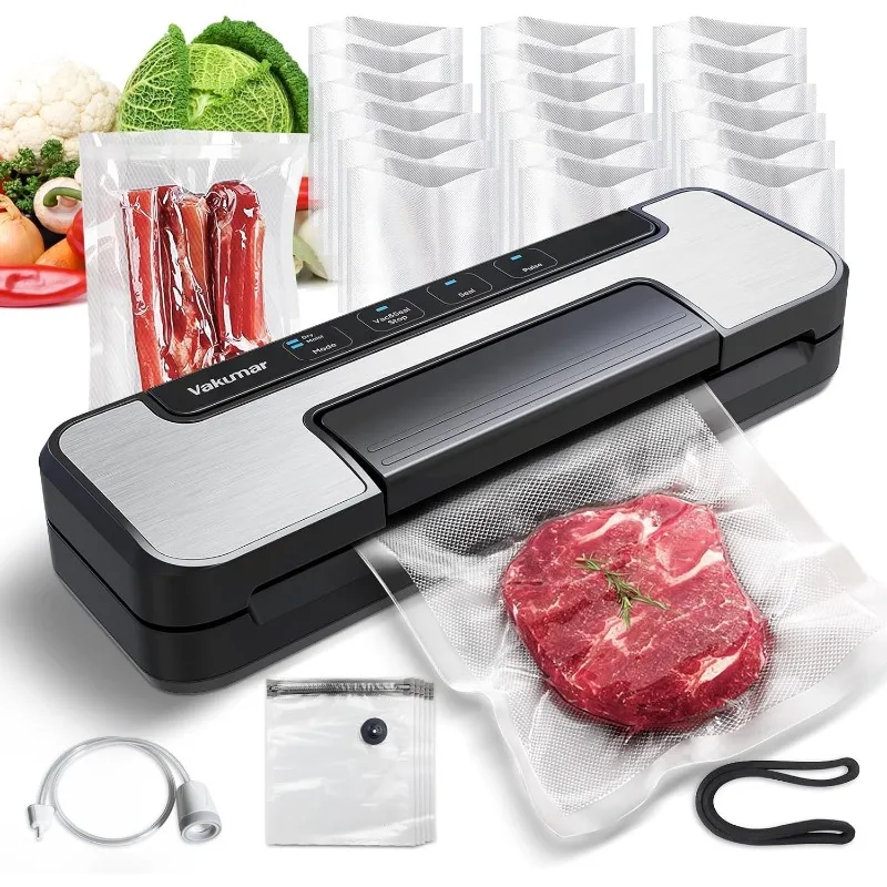 

80Kpa Food Vacuum Sealer Machine with Double Pump, Dry,/Moist, Pulse Mode, Handle Locked Design, LED Indicator Light & Cutter