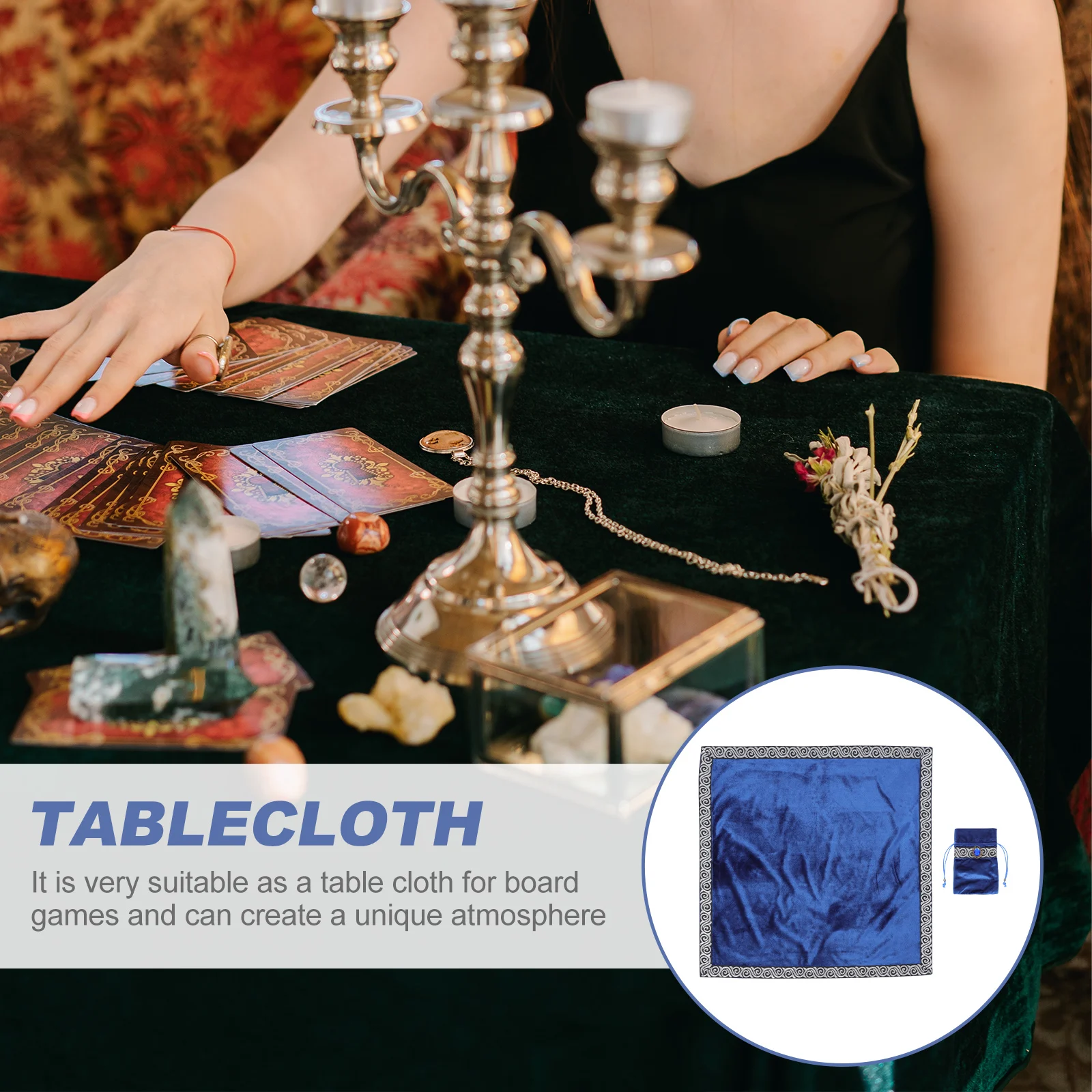 

1Set Unique Tarot Card Divination Table Cloth High-Quality Craftsmanship Resistant Wear Tear Great Gift for Lovers and