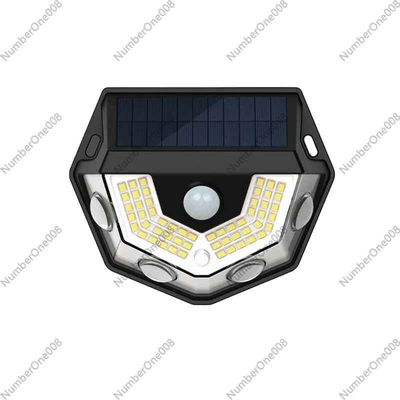 Solar Wall Light Outdoor PIR Motion Sensor Wall Lamp Waterproof Security Lighting with Convex Lens for Garden Garage