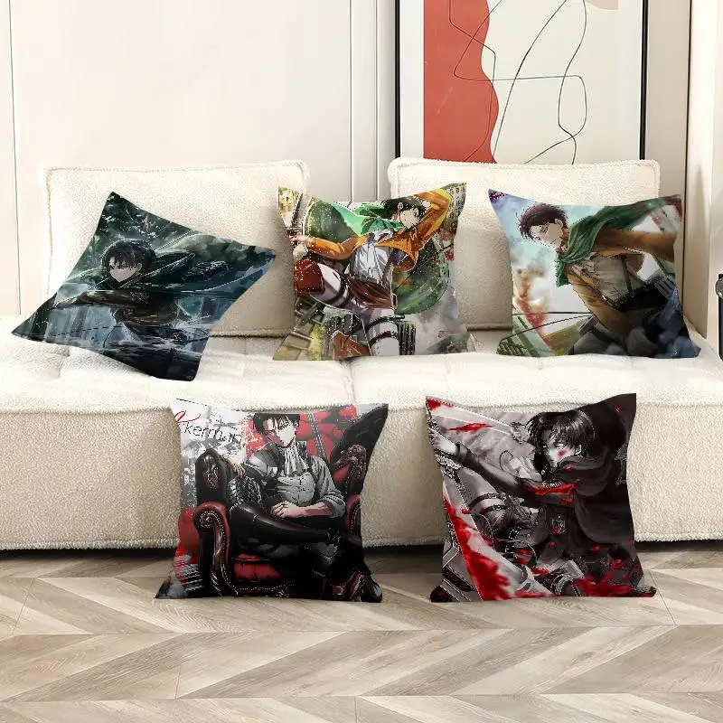 A-Attack O-On T-Titan Levi Ackerman Lucky Dragon pillow cover sofa cushion cover home room decoration children gift