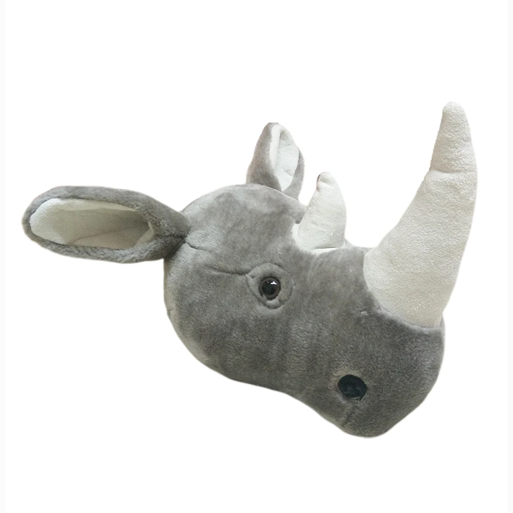 CREATIVE forest animals wild for children room New design Wall decoration Animal Head Rhinoceros plush stuffed toys