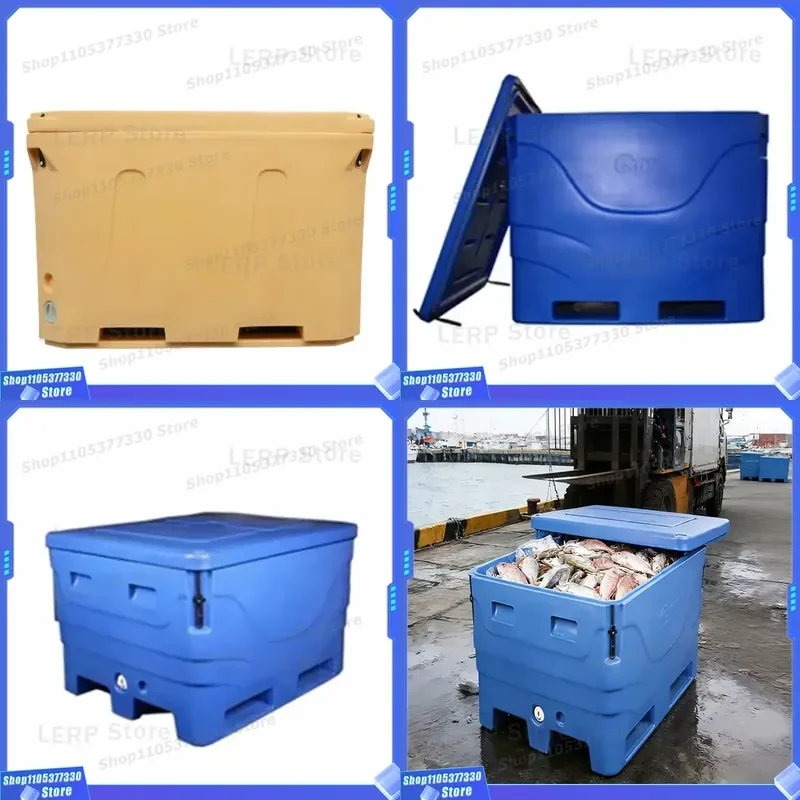 Heavy 600L 1000L Rotomolded Insulated Fish Tub Large Capacity Seafood Storage Bin for Commercial Fishing