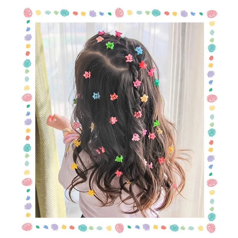 10pcs/set Children Candy Color Plastic Mini Hair Claws Clips Crab Baby Gilrs Cute Clips Hairpin Barrettes Headwear Accessories