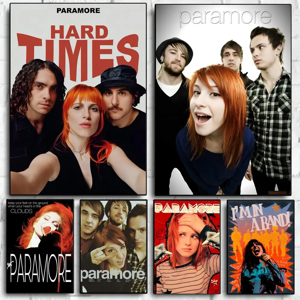 Classic Band P-Paramore Poster Self Adhesive Wall Art Decor for Bedroom Living Room Office Home Decor Gift
