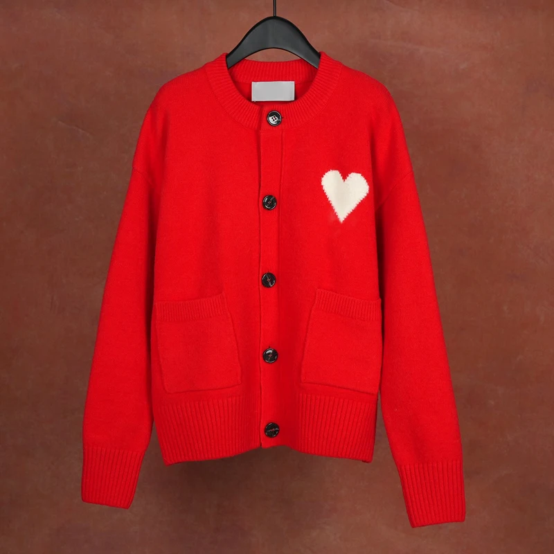 

round Ne Open Cardigan Letter Love Camel Wool Long Sve Loose Knitted Women's Outerwear Casual Sle Winter Coat