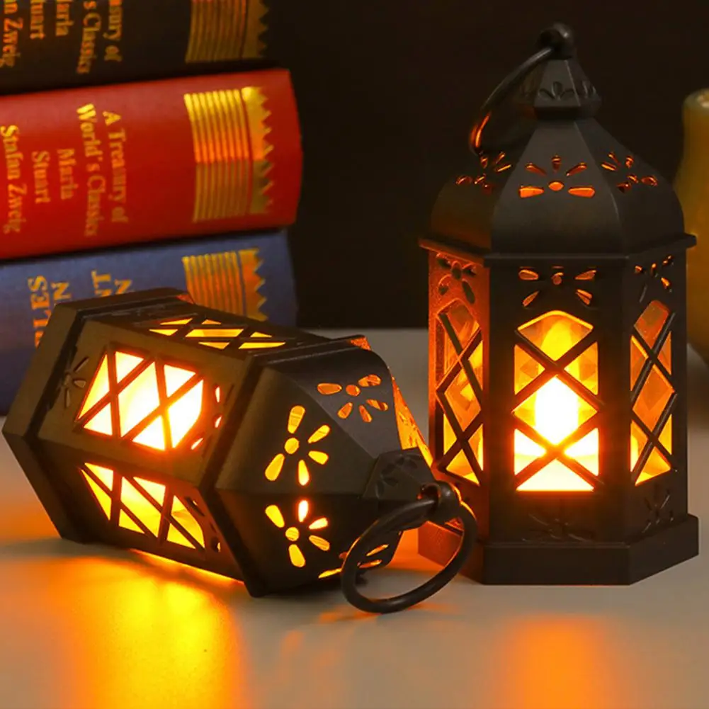 Candle Lamp Decor Vintage Desk Lantern Lamp Battery-operated Flicker-free Electronic Candle Light for Retro Decoration Retro