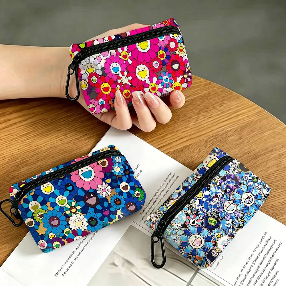 Fashion M-Murakamis T-Takashi Art Daily Carry Oxford Fabric Small Coin Purse Multi-use Storage Pouch For Keys Cards Coins