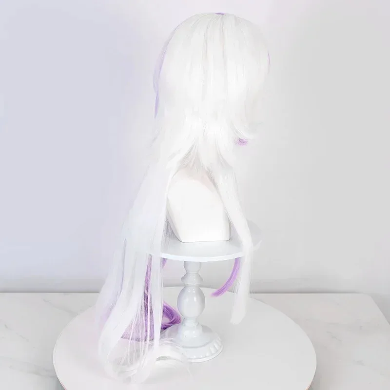 Anime perros callejeros Bungou Cosplay 100cm de largo Sigma Cosplay peluca púrpura blanco Sigma pelucas pelo sintético resistente al calor + gorro de peluca