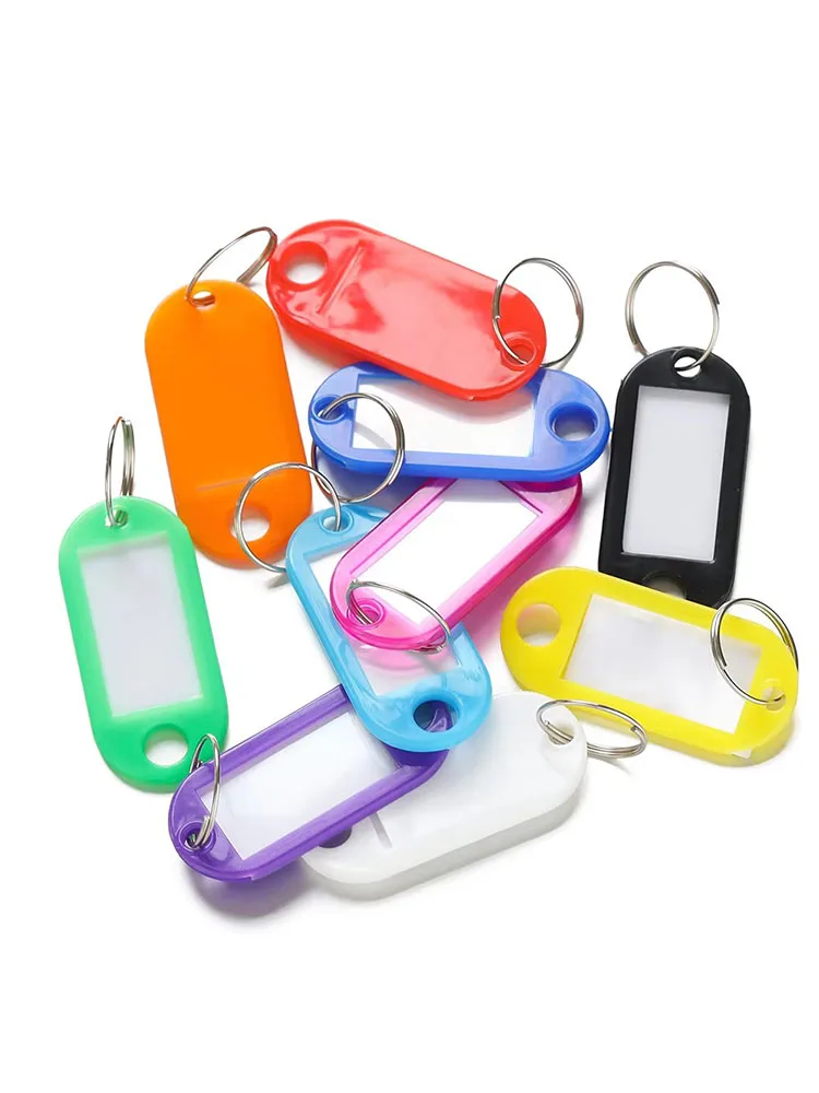 10/20/40 Stuks Kleurrijke Plastic Sleutelhanger Key Tags Label Genummerde Naam Bagagelabel Id Label Naamplaatjes met Split Ring - afbeelding 2