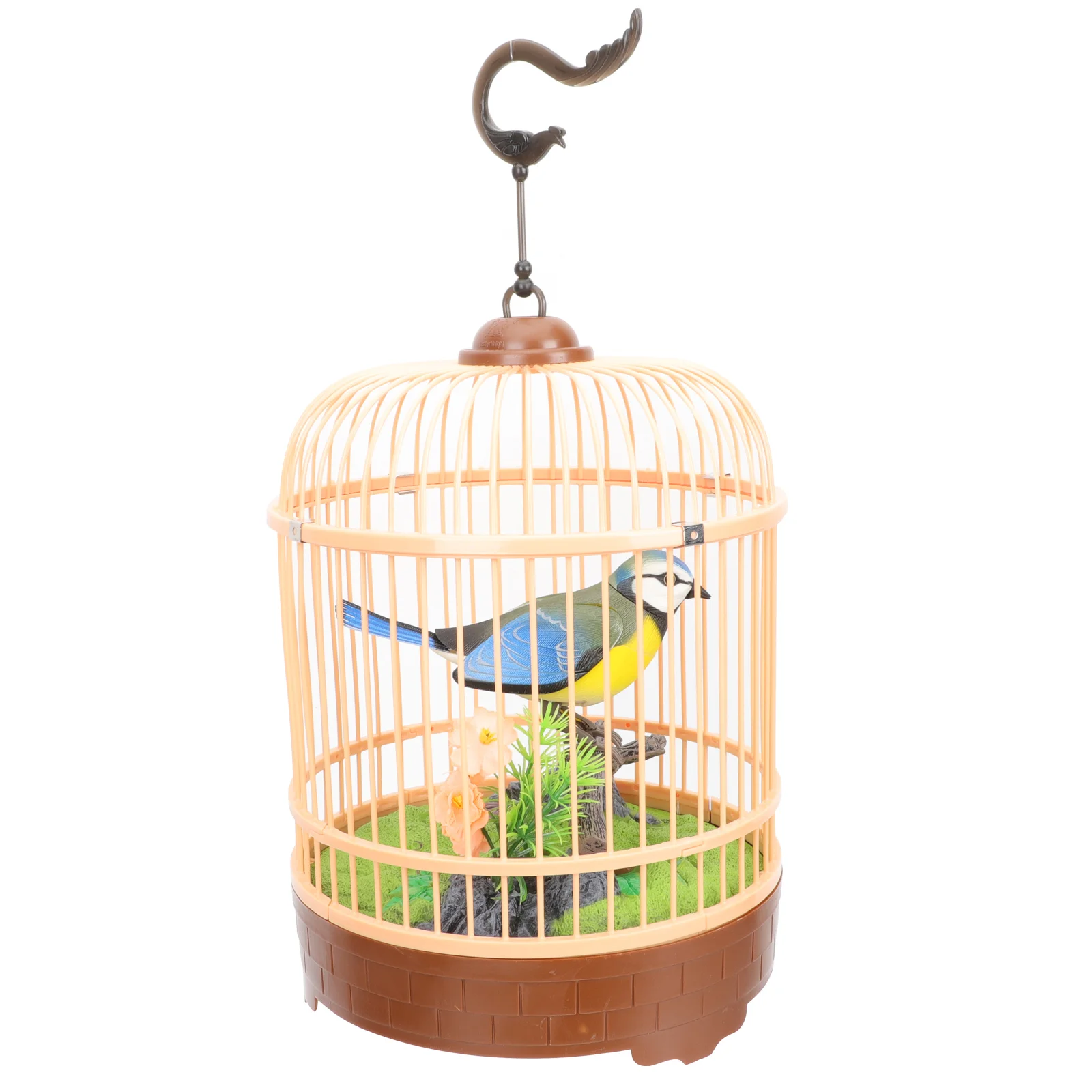 Non-deformable Toy Simulation Chirping Bird Electric Cage Decorate Funny Acoustic Interactive Singing Plastic