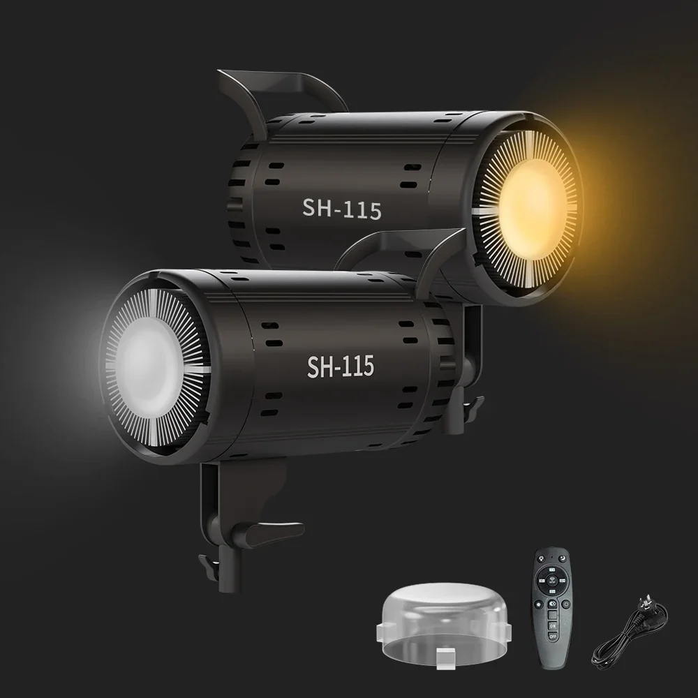 COB Video Light 115W Photography Lamp 3200-5600K Dimmable For Studio Video Shooting Portrait Live Streaming Continuous Lighting