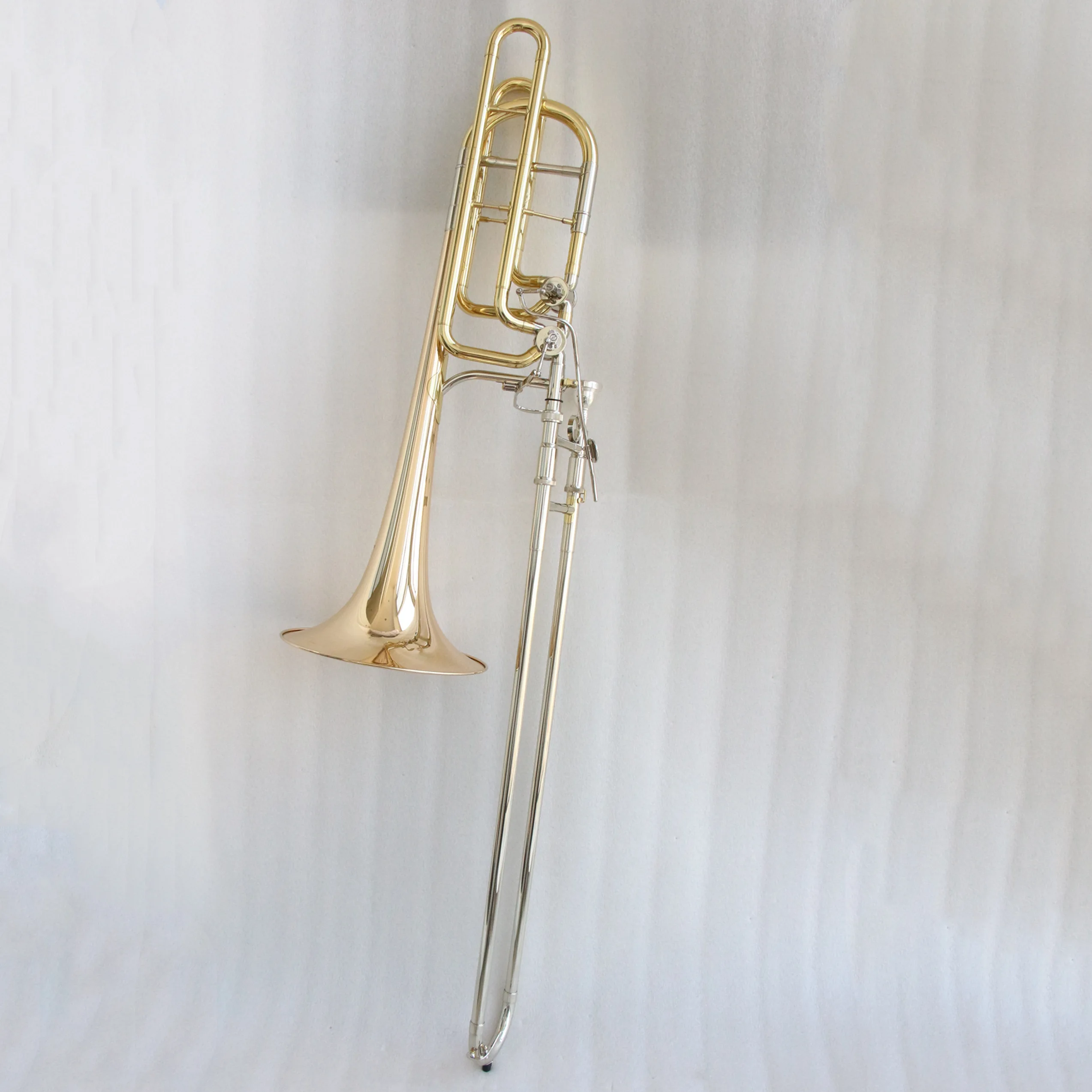 Gold Copper Bell Brass Trombone Clear Lacquered Bass Trombone with case Cupronickel Full Slide Bass Trombone