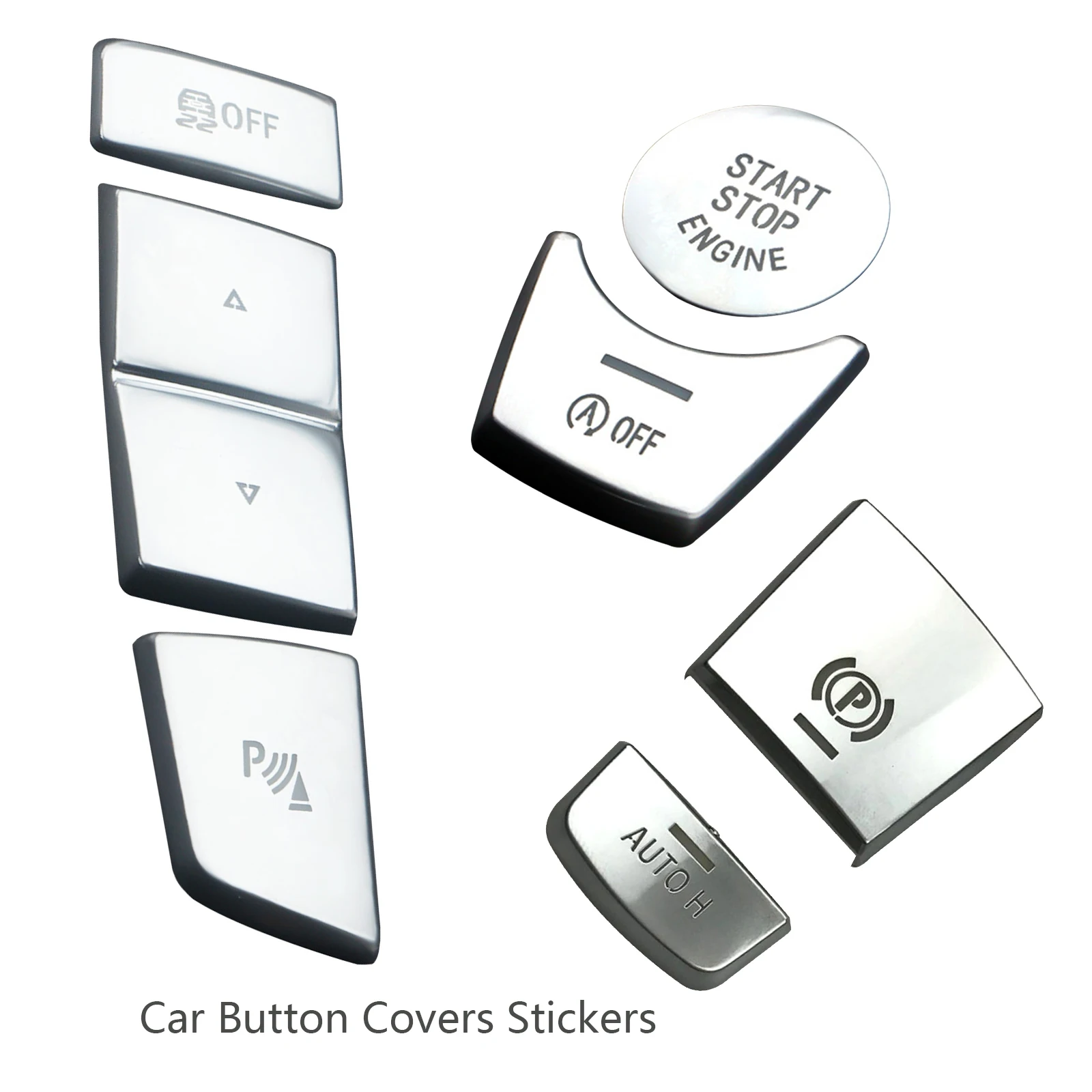 Chrome Car Button Covers Stickers Car Interior Accessories For BMW F10 F07 F06 F20 F30 F32 F01 F02 F25 F26 Car Styling Decors