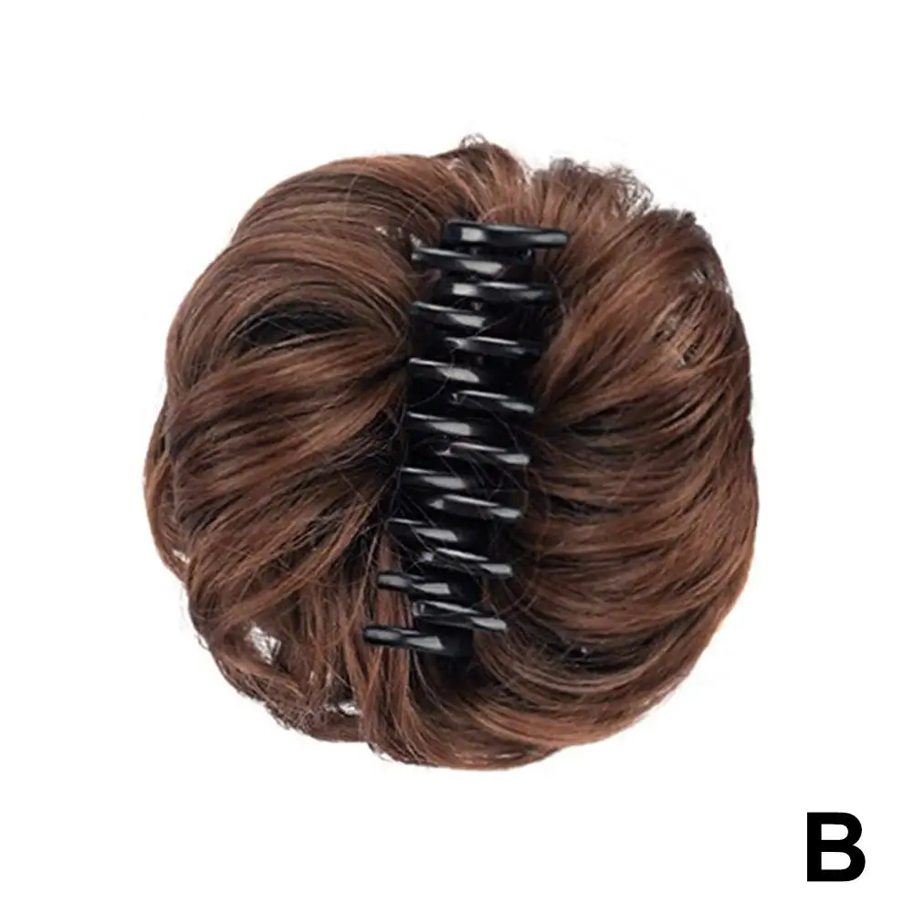 كعكة مخلب كليب الاصطناعية Chignon شعر مستعار مجعد موجة دونات Tousled أوبدو هيربيسي Scrunchie للنساء يضيف حجم الشعر التبعي Y1X7