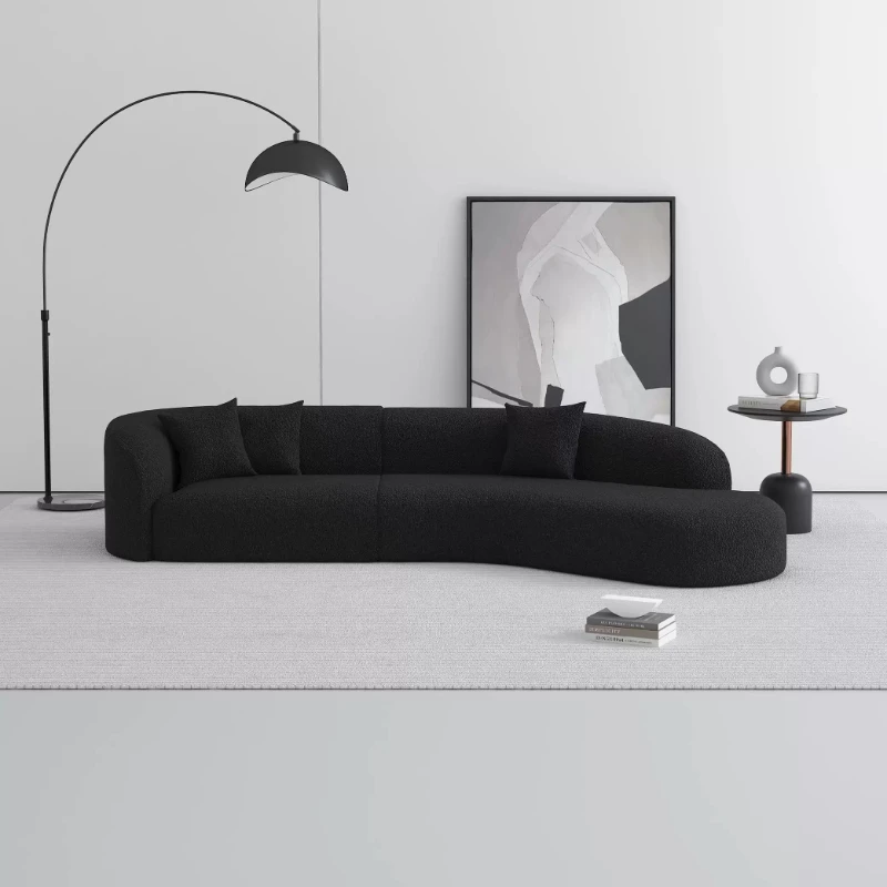 

Minimalist Black Living Room Sofas Designer Narrow Curved Modern Sofa Living Room Lounges Divano Soggiorno Home Furniture