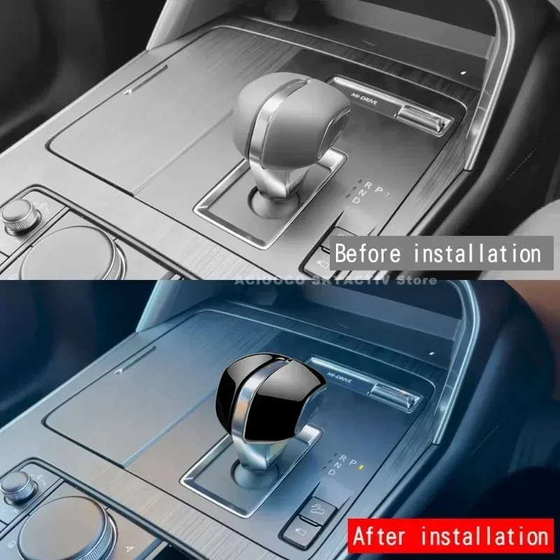 Car Central Control Gear Head Shift Knob Cover Sequin Trim for MAZDA CX80 CX-80 CX90 CX-90 Interior Accessories 2024 2025