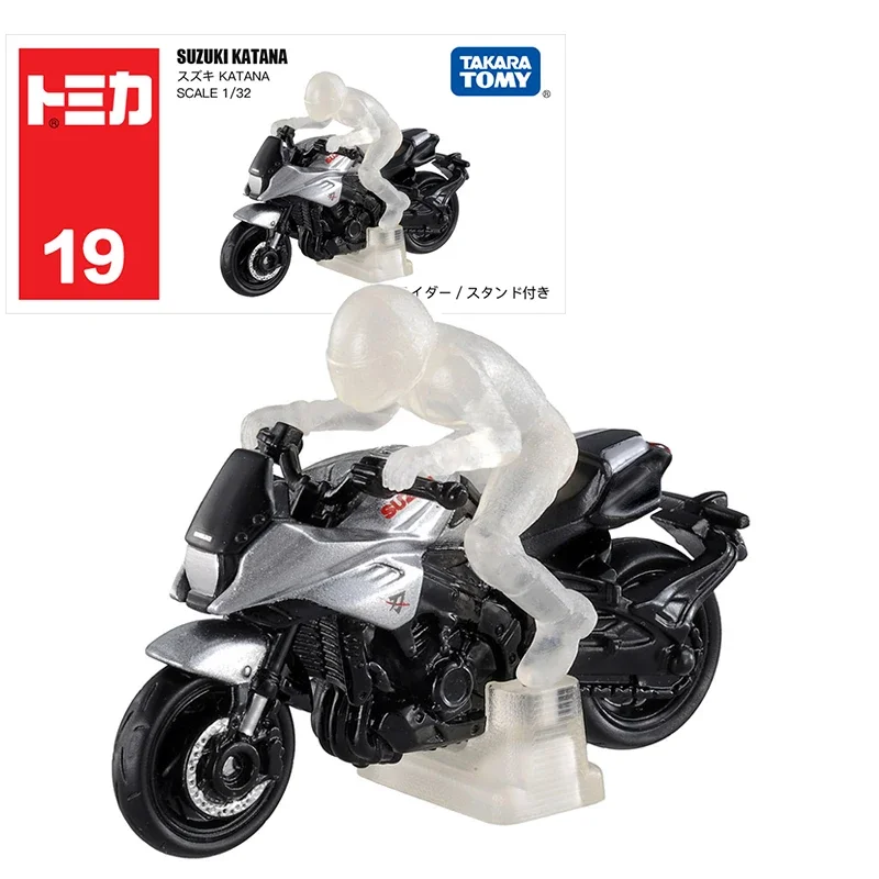 Takara Tomy Tomica No.19 Suzuki Katana Silver M. Driver figura scala 1/32 auto Diecast modello in metallo bambini giocattoli regalo di natale per