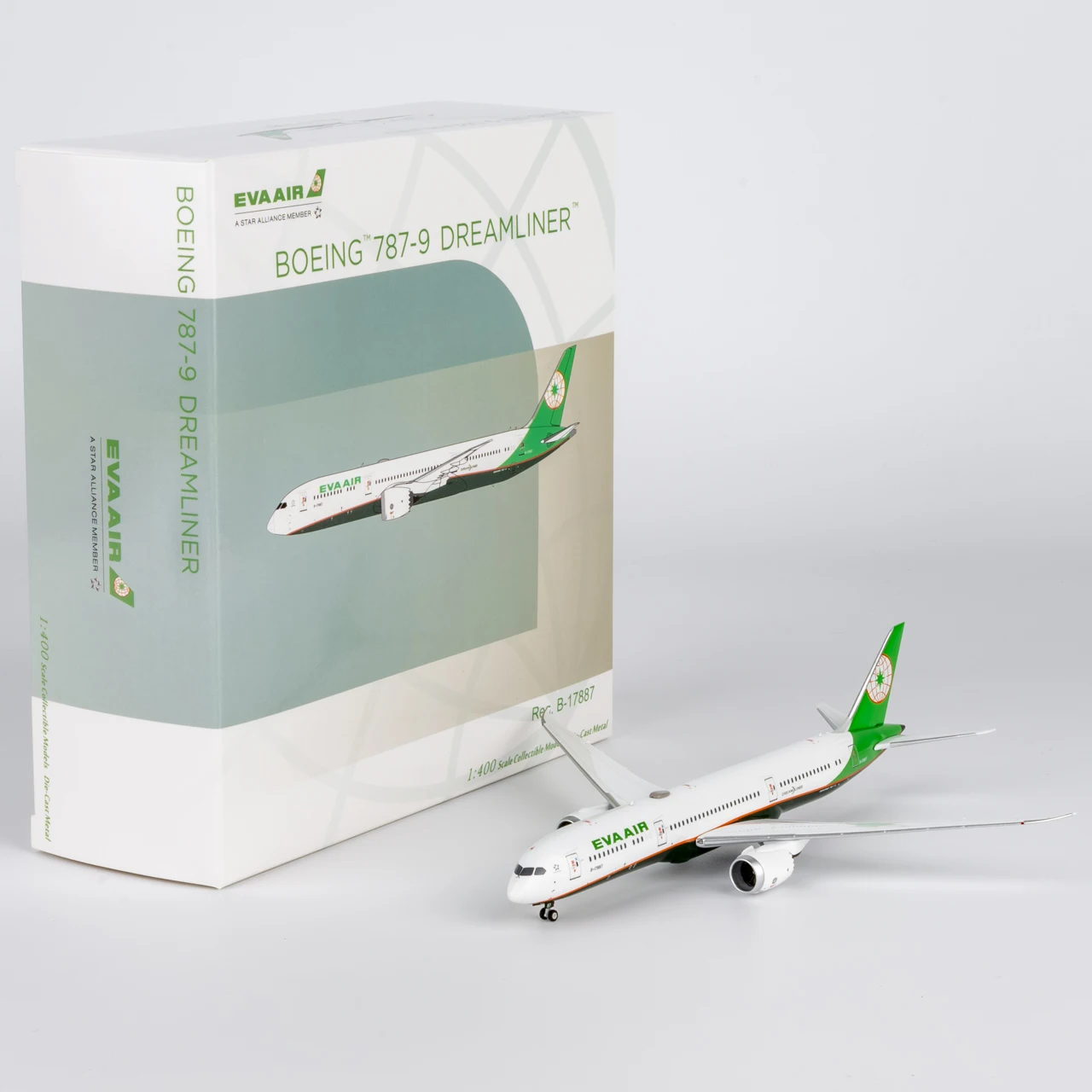 

55141 Коллекционный самолет из сплава в подарок, модель NG 1:400 Eva Airways «Dreamliner», Boeing B787-9, литая под давлением модель самолета B-17887