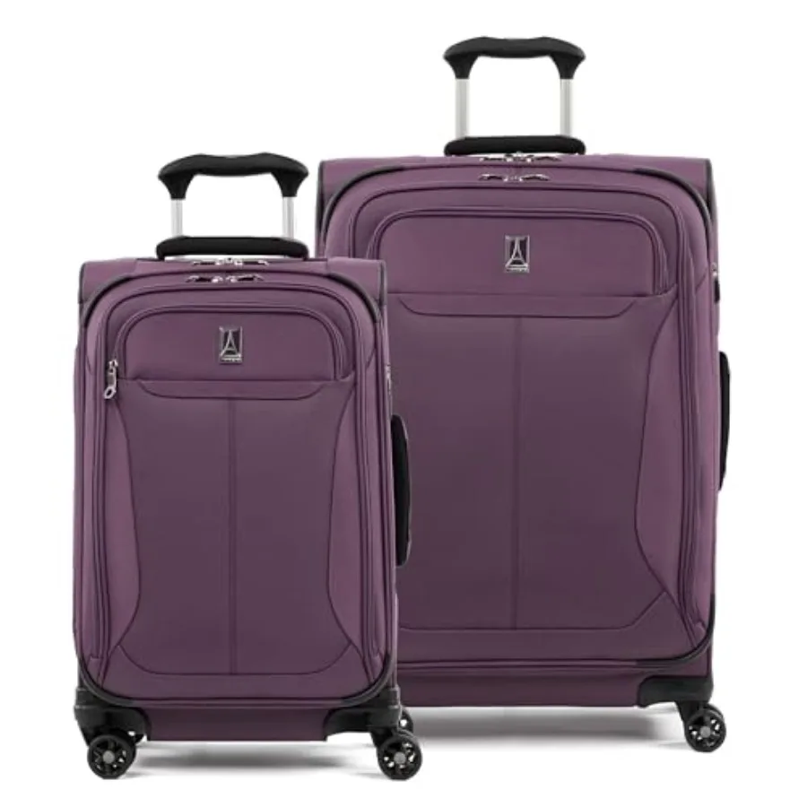 

Travelpro Tourlite Softside 2-Piece Set Expandable Luggage with 4 Spinner Wheels Lightweight Suitcase in Deep Purple for Travel