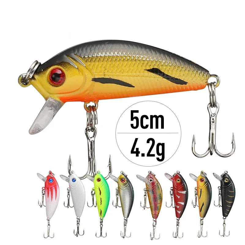 Sea.Yolo 1Pcs Mini MINNOW Hard Bait 5cm 4.2g Lure Bait TOPWATER VIB CRANKBAIT JIG Artificial Bionic Bait Fishing Accessories