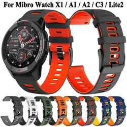 22mm Strap For Xiaomi Mibro Watch X1 A1 Watchband Bracelet For Mi Bro Lite2 A2 C3 Smartwatch Replacement Silicone Watch Band