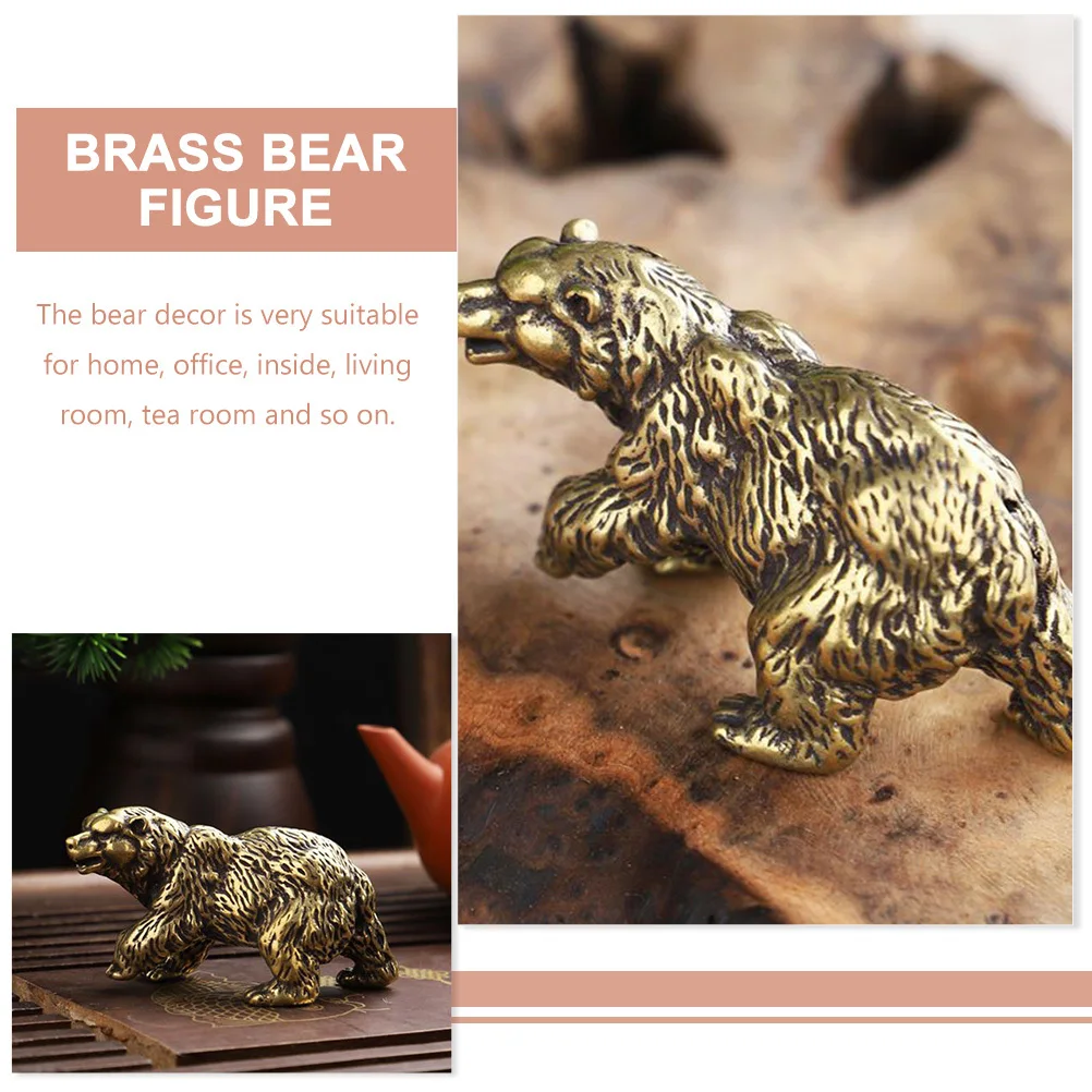 

Desktop Brass Bear Statue Decorative Bear Ornament Delicate Brass Figure Tea Pet Decoration Tea Pet Decor Figurine