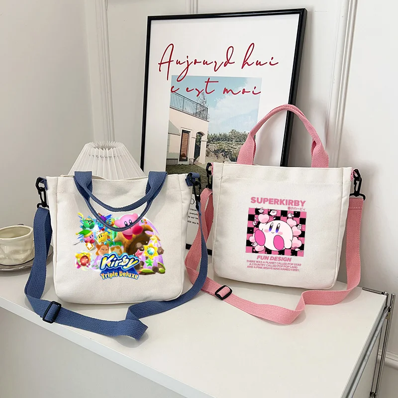 

Милые сумки Kirby, сумки через плечо для женщин, сумка через плечо с мультяшным принтом для мальчиков и девочек, модная сумка, подарки на день рождения