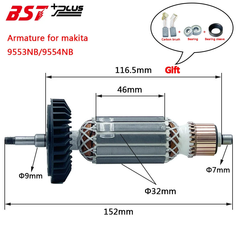 

Armature Original MAKITA 9553NB 9554NB 9556NB 9557NB AC220V-240V
