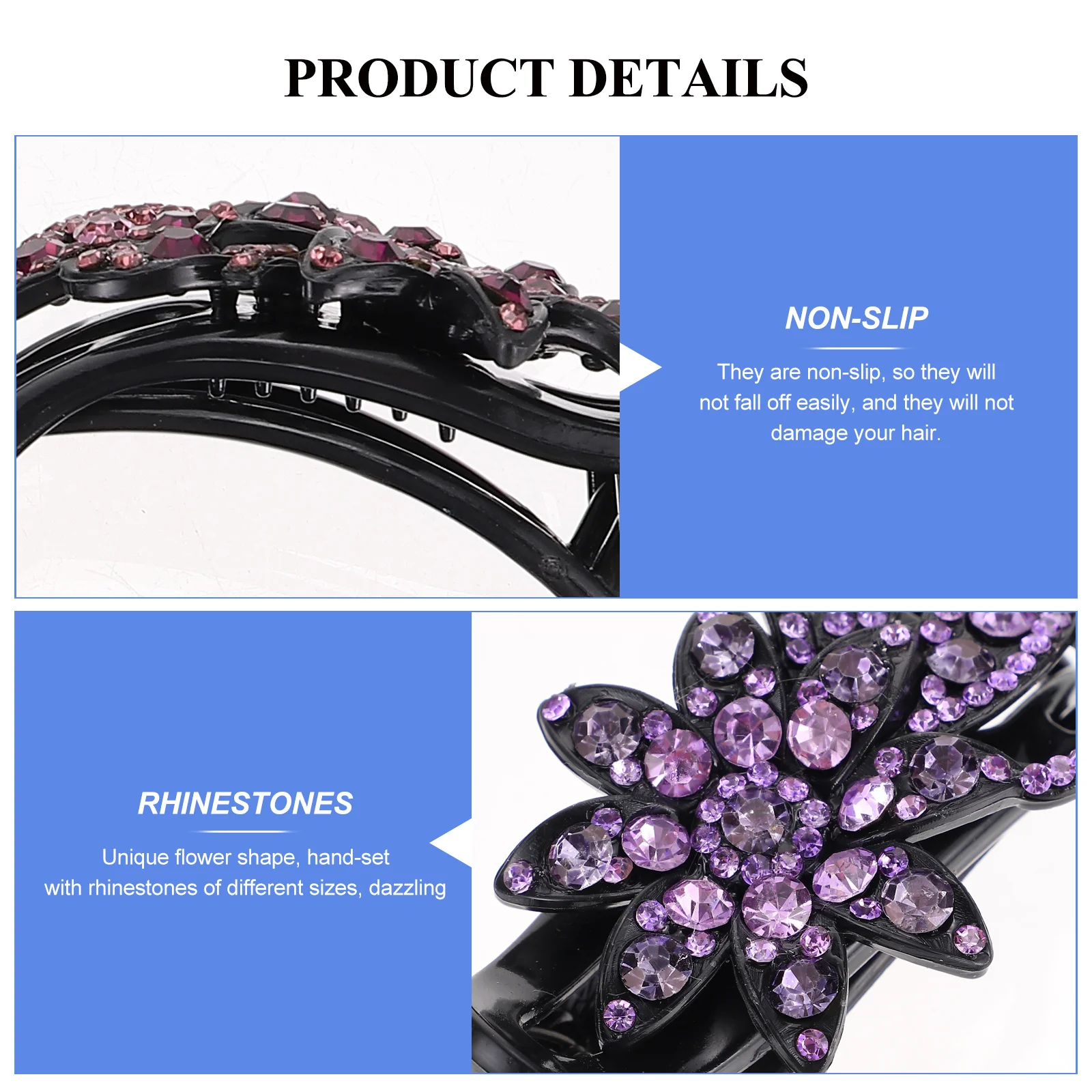 

4pcs Duckbill Claw Clip Clasp Non-Slip Hair Claw Clamp For Women Party Daily Wear Hair Accessory Ponytail Holder Women Jaw Clips