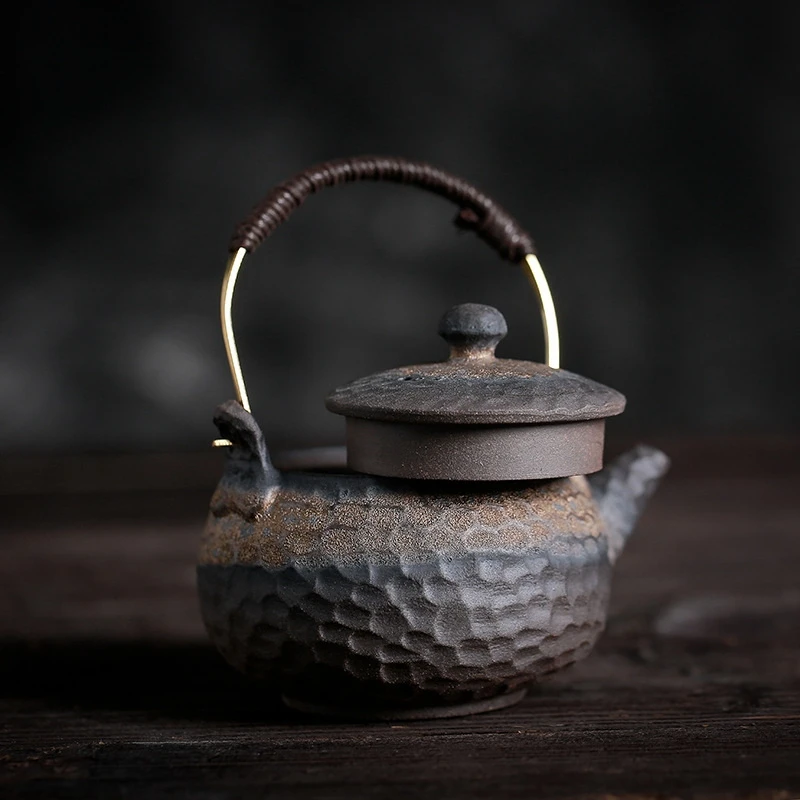 Japanese Coarse Pottery Handmade Teapot Warmer Ceramic Retro Tea Heater Candle Stand Tea Stove Kung Fu Teapot