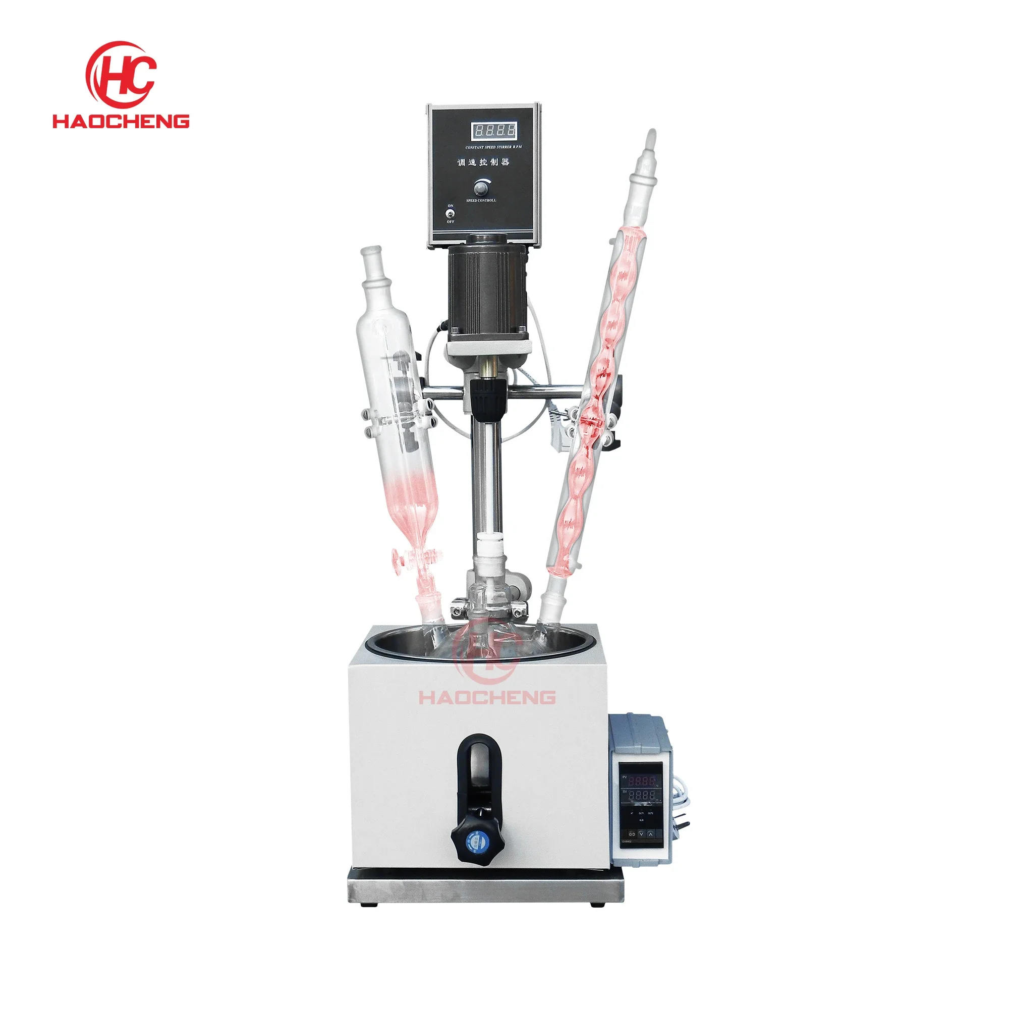 Laboratory high quality 5l single layer glass reactor with heating bath