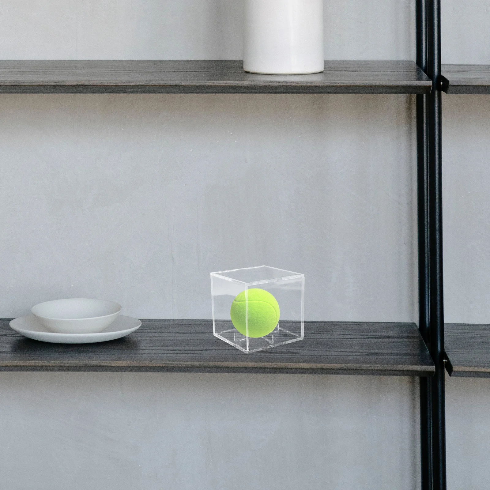 

Маленький акриловый прозрачный бейсбольный держатель, витрина, защитная витрина, куб, бейсбольная витрина для спортивного мяча