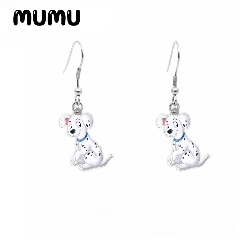 2024 New 101 Dalmatians Dangle Earring Dalmatian Dog Acrylic Earrings Handmade Jewelry Epoxy Resin Fish Hook Earring