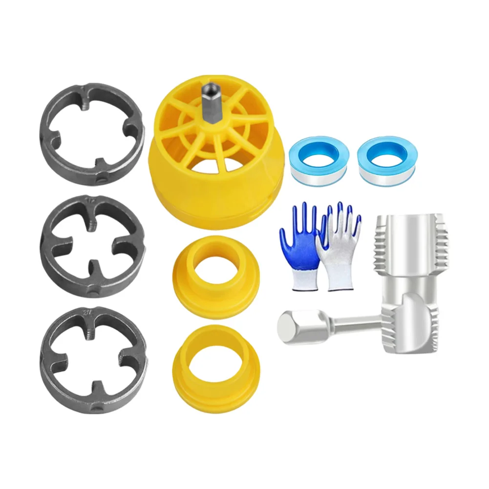 PVC Pipe Threader Kit Pipe Threader Pipe Versatile PVC Pipe Threader Kit 4-Point & 6-Point Compatible Tool Power Tools