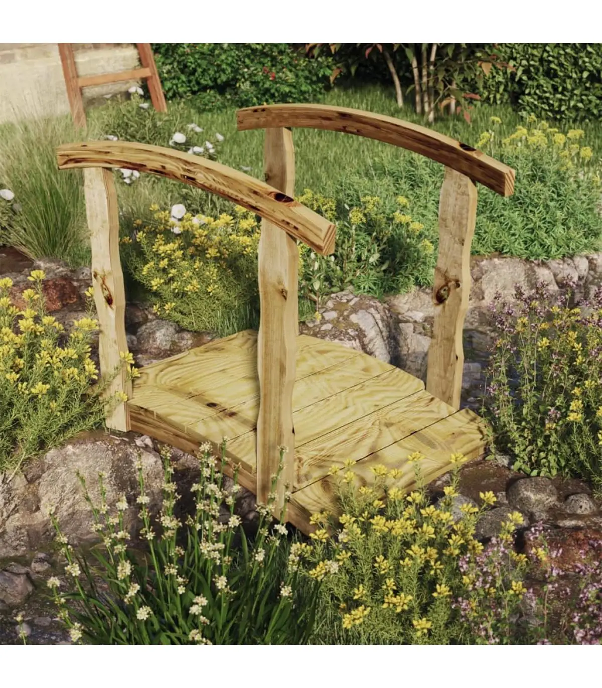 Garden Bridges Garden Bridge with handrail solid wood pine impregnated