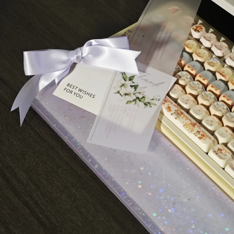 Resin Palm Rest Custom Purple Blue Hand Support For Mechanical Keyboard 75/87% Cute Wrist Rest Gaming Keyboard Accessories Gift