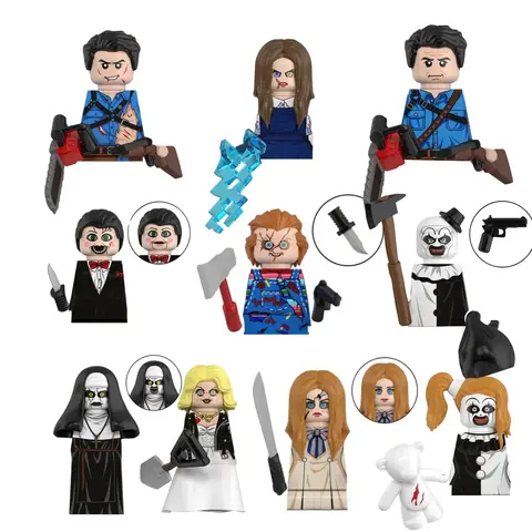 Blocs de construction de figurines d'action de film d'horreur, personnage d'halloween M3gan nonne Ash Terrifier, blocs de construction, jouets cadeaux