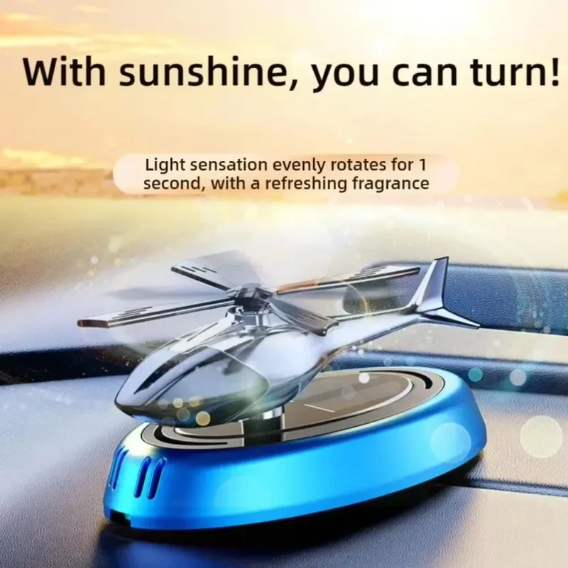 Solar Car Fragrance Helicopter Car Air Freshener Ornaments Decor Interior Decoration Solar Rotating Aroma Diffuser for Office image 6