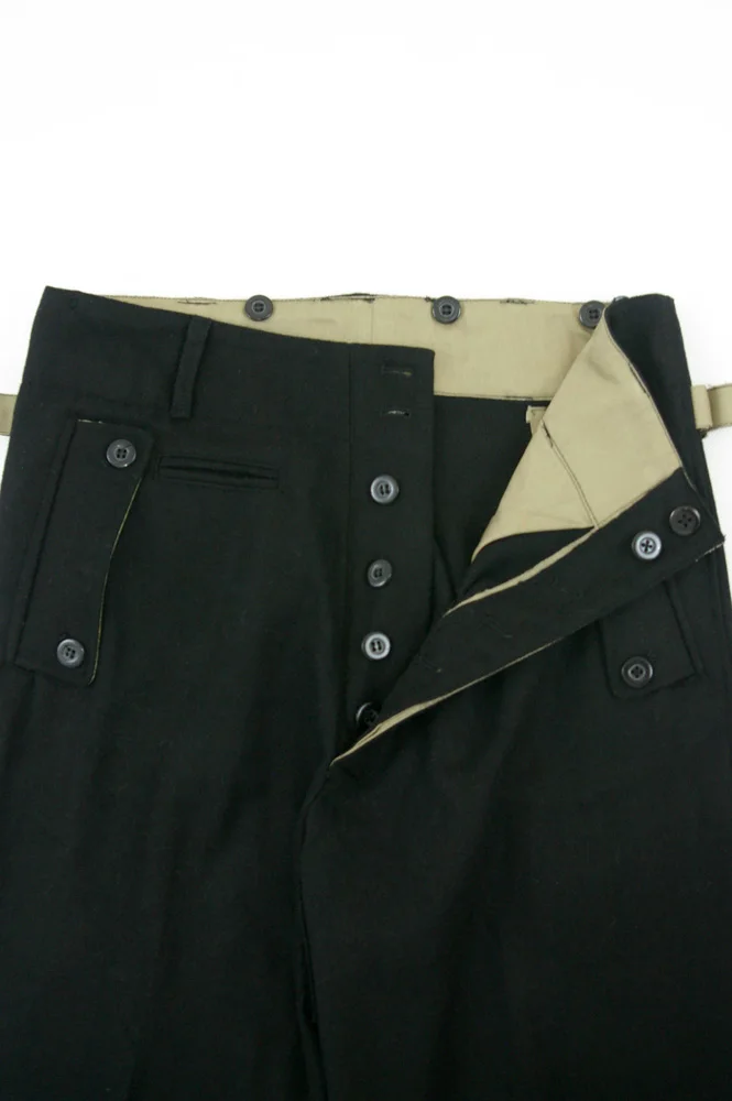 Pantalones de lana negros para GUWD-003, WWII, German Elite, panzer