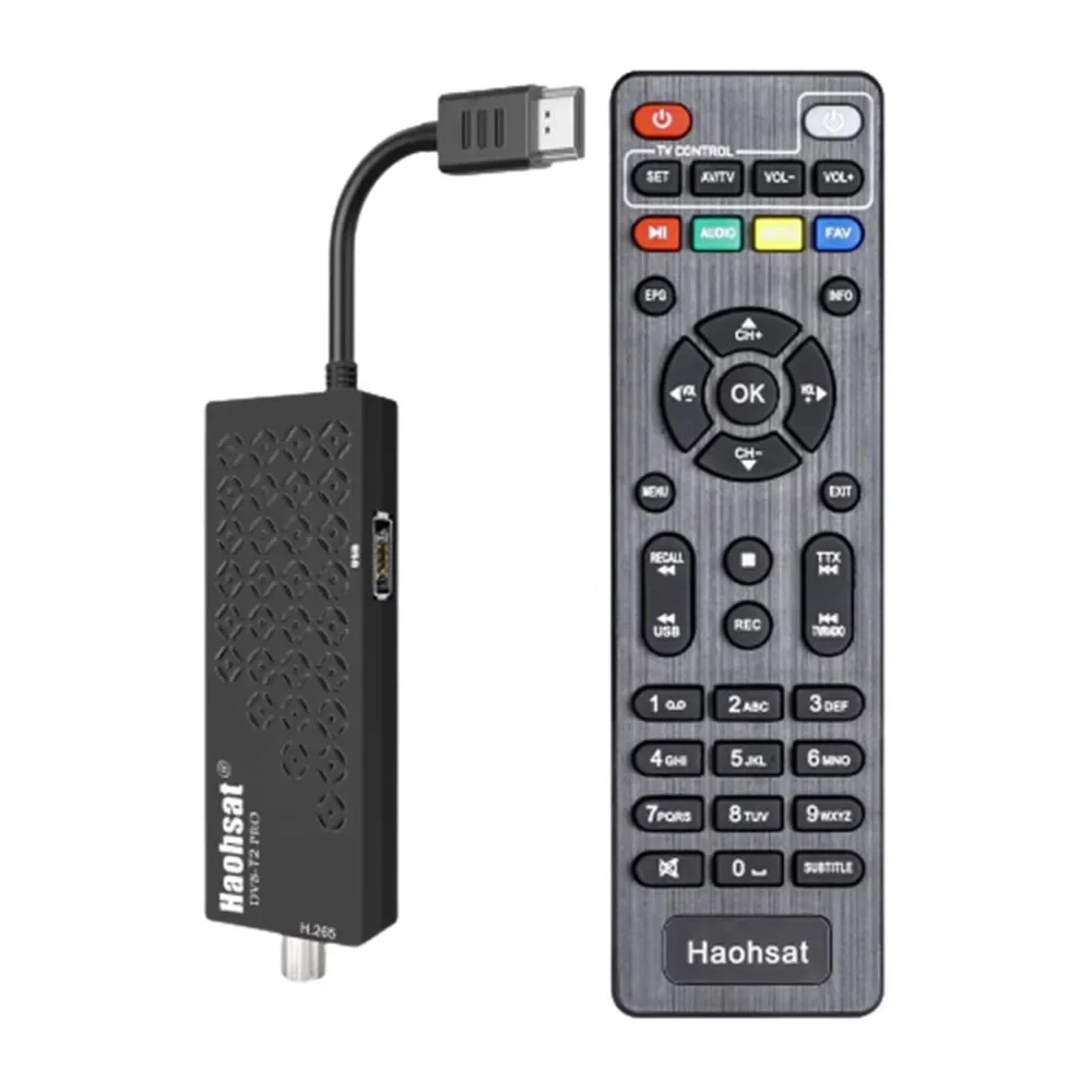 Haohsat DVB-T2Pro TV Stick 4K HEVC DVB Digital Terrestrial Decoder DVB T2 TV HD Tuner H.265 WIFI Set-Top Box DVB C T2 TV Stick