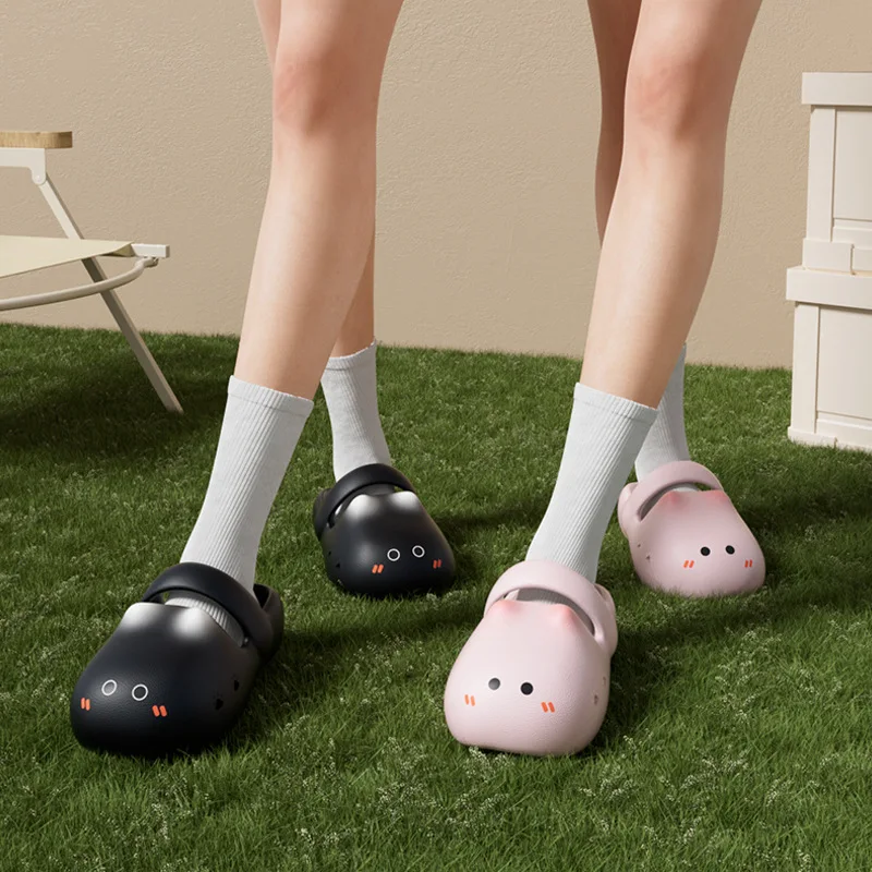 2024 New Women Summer EVA Non-slip Slippers Ladies Cute Cat Cartoon Home Indoor Sandals Female Outwear Soft Sole Pump Shoes